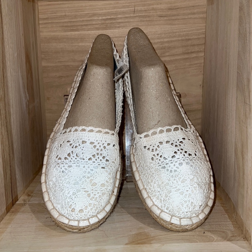 crochet slip on espadrilles with rope soles-NWT